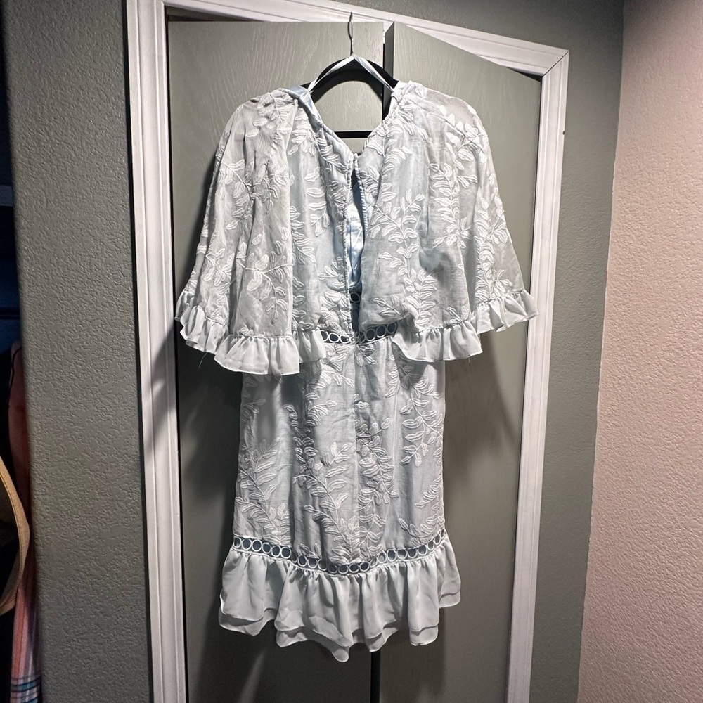 Selfie Leslie Light Blue Embroidered Dress